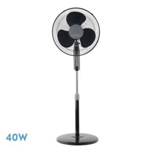 Ventilador De Pie Belmonte Negro/beis 3 Vel.45w 5aspas Orientable, Fijo y Rotatorio Regx43x40 Cm