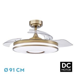 Ventilador Dc Dani 48w 4800lm Cuero 3aspa 6vel 91d 3000-4000-6000k Remoto+memoria+tempor 24
