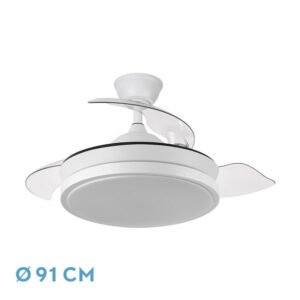 Ventilador De Pie Icono Blanc 3vel 45w  119x44x40 Cm Oscilante 5asp.c/ Remoto,temporizador