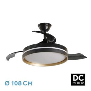 Ventilador Pared Arrecife 120w Negro/plata 55d  3 Velocidades Orientable Y Oscilante