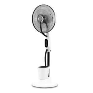 Ventilador Pared Arrecife 90w Negro/plata 45d  3 Velocidades Orientable Y Oscilante
