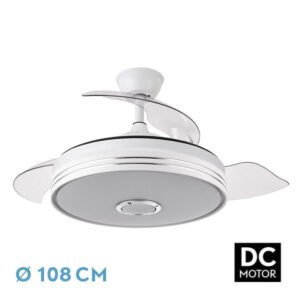 Ventilador Dc Nuska 72w 6120lm Blanco Bluethooth 32/47x55/108d.3 Aspas Desp.6 Vel.3 Color.