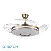 Ventilador Dani 59w 6980lm Cuero 4 Aspas Desplegables 107d 3000-4000-6000k Remoto, Reg.Intensidad, Memor. Y Tempor. 24 - Imagen 2