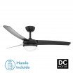 Ventilador 2xe27 Dc Kusi Negro 3 Asp.6 Veloc. 35/47,5x107d C/remoto Y Temporizador - Imagen 2