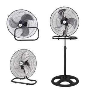 Ventilador 3 En 1 Recio Negro 50 D 3 Vel. 70w  3 Aspas Aluminio En Plata Oscilante
