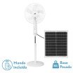 Ventilador DC De Pie Solar Clima Blanco 30w 3vel 5asp Puerto Usb Y Luz C/remoto 43d Cable 4,20m - Imagen 2