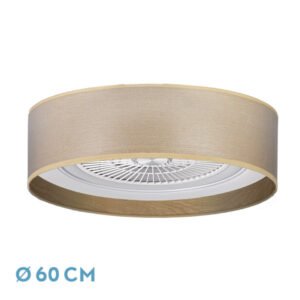 Ventilador Tania 72w Madera Clara 6120lm 5 Aspas 3 colores C/remoto,memoria,reg.Intensidad,temporizador 25x60x60 Cm