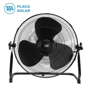 Ventilador Dc Indistrial Solar Ciclon 20w Negro 5velocidades 3asp.negras C/puerto Usb Orientable 43x46x40cm