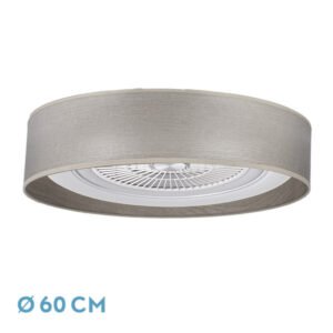 Ventilador Tania 72w Madera Gris 6120lm 5 Aspas 3col. Remoto,memoria,reg.Intensidad,temporizador 25x60x60 Cm