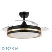 Ventilador Dc Viper Negr/oro 72w 3aspas 107d 7200lm 6vel 3000k,4500k,6000k, Remoto+temporizador+memoria - Imagen 2