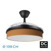 Ventilador Dc Moda 72w Negro/naranja 108d 3aspas 7200lm 3000-4000-6000k Remoto+memoria+temporizador - Imagen 2
