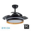 Ventilador Dc Nalon 48w Negro/madera oscura 3aspas 91d 4800lm 3000-4500-6000k Remoto+memoria+temporizador - Imagen 2