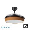 Ventilador Dc Moda 72w Negro/naranja 91d 3aspas 7200lm 3000-4000-6000k Remoto+ Memoria+ Temporizador - Imagen 2