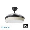 Ventilador Dc Moda 72w Negro/cañizo Blanco 91d 3aspas 7200lm 3000-4000-6000k Remoto+ Memoria+ Temporizador - Imagen 2
