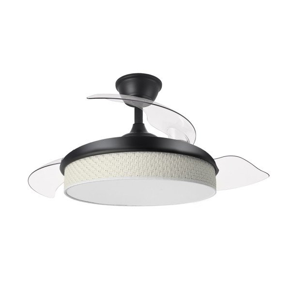 Ventilador Dc Moda 72w Negro/cañizo Blanco 91d 3aspas 7200lm 3000-4000-6000k Remoto+ Memoria+ Temporizador - Imagen 3
