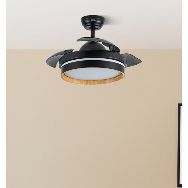 Ventilador Dc Nalon 48w Negro/madera oscura 3aspas 91d 4800lm 3000-4500-6000k Remoto+memoria+temporizador - Imagen 5