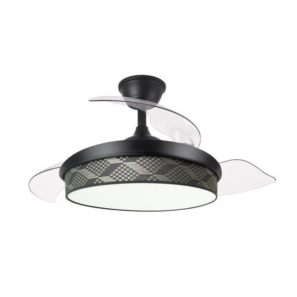 Ventilador Dc Moda 72w Negro/tetris Gris 91d 3aspas 7200lm 3000-4000-6000k Remoto+ Memoria+ Temporizador - Imagen 3