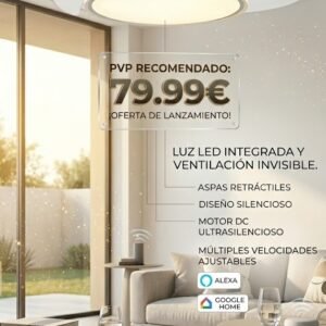 ventilador de techo con aspas retráctiles